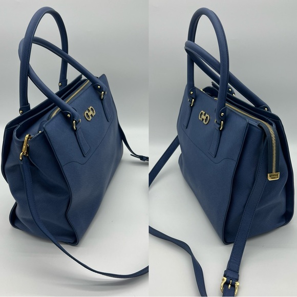 Authentic Salvatore Ferragamo Gancini blue Becky satchel - Picture 7 of 17